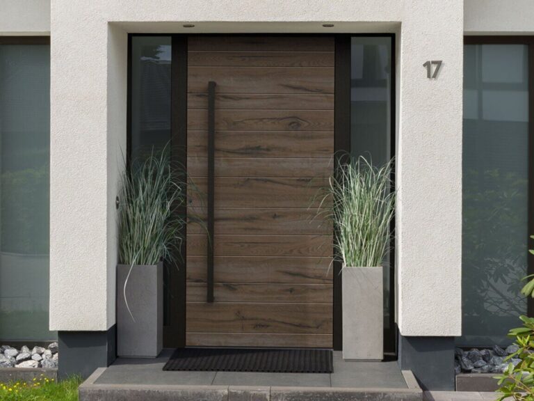 Porte d'entrée en aluminium avec Technilux