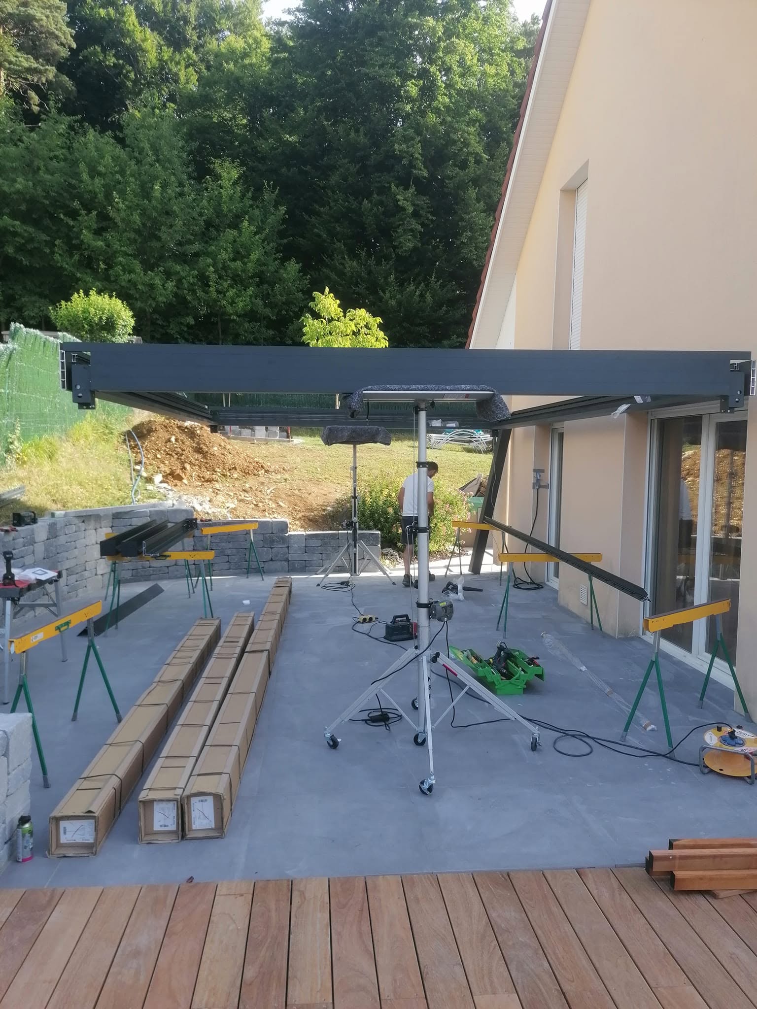 Pergola aluminium sur mesure posée par Technilux à Illzach